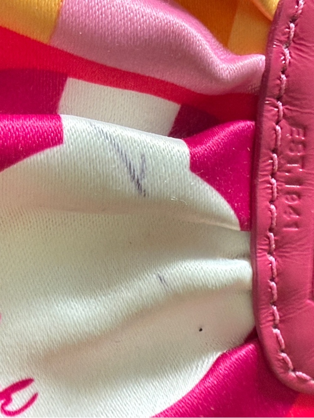 Coach Pink and Orange Signature Wristlet Pouch - Picture 3 of 6